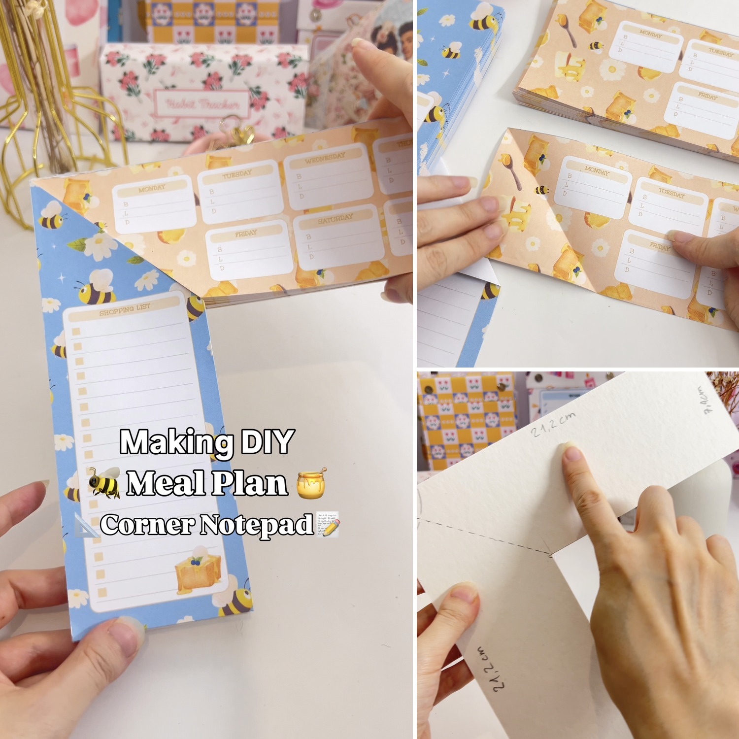 DIY Meal Plan Corner Notepad Kit | Standing Dual-Pad with 45° Trimmed Corners