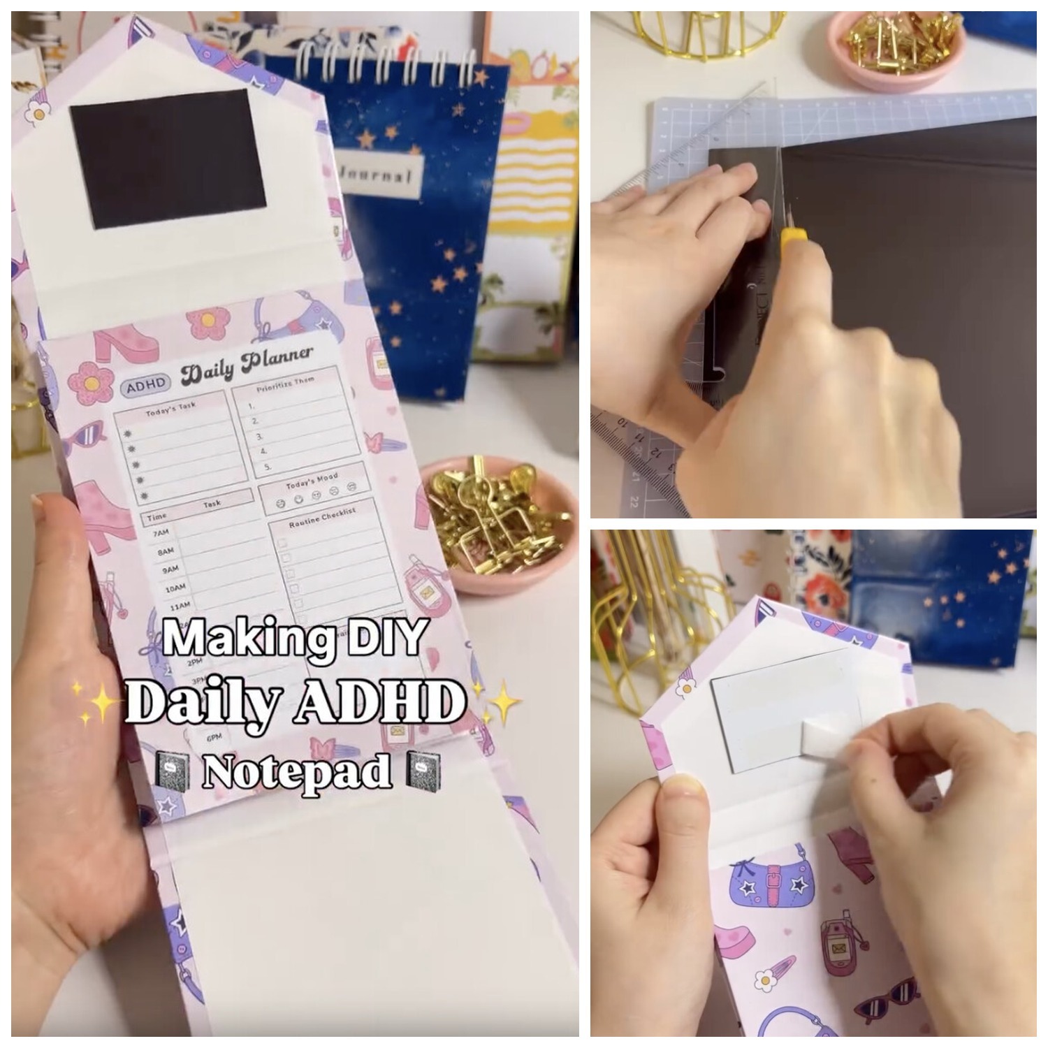 DIY ADHD Daily Planner Notepad with Magnetic Cover