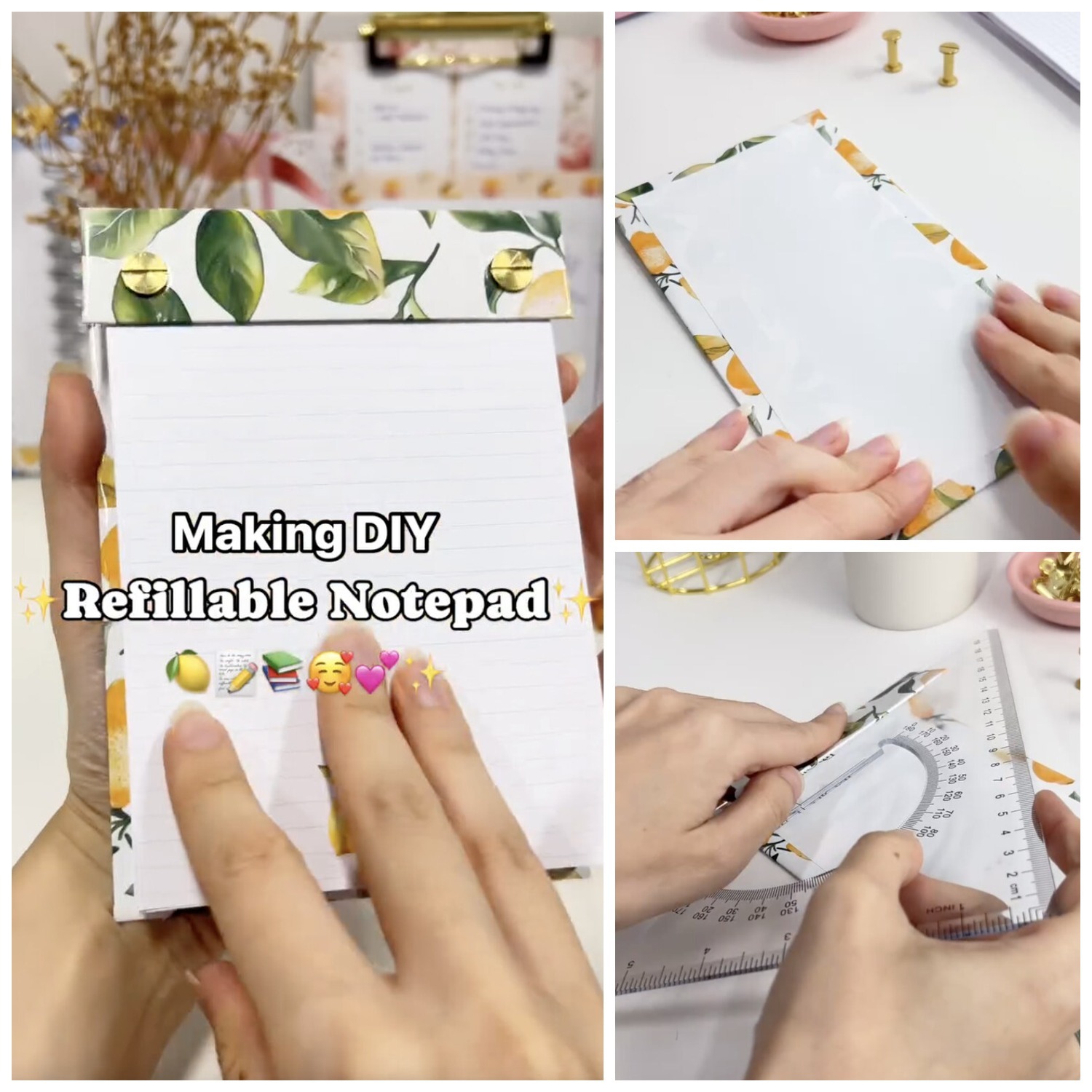 DIY Lemon-Themed Refillable Notepad
